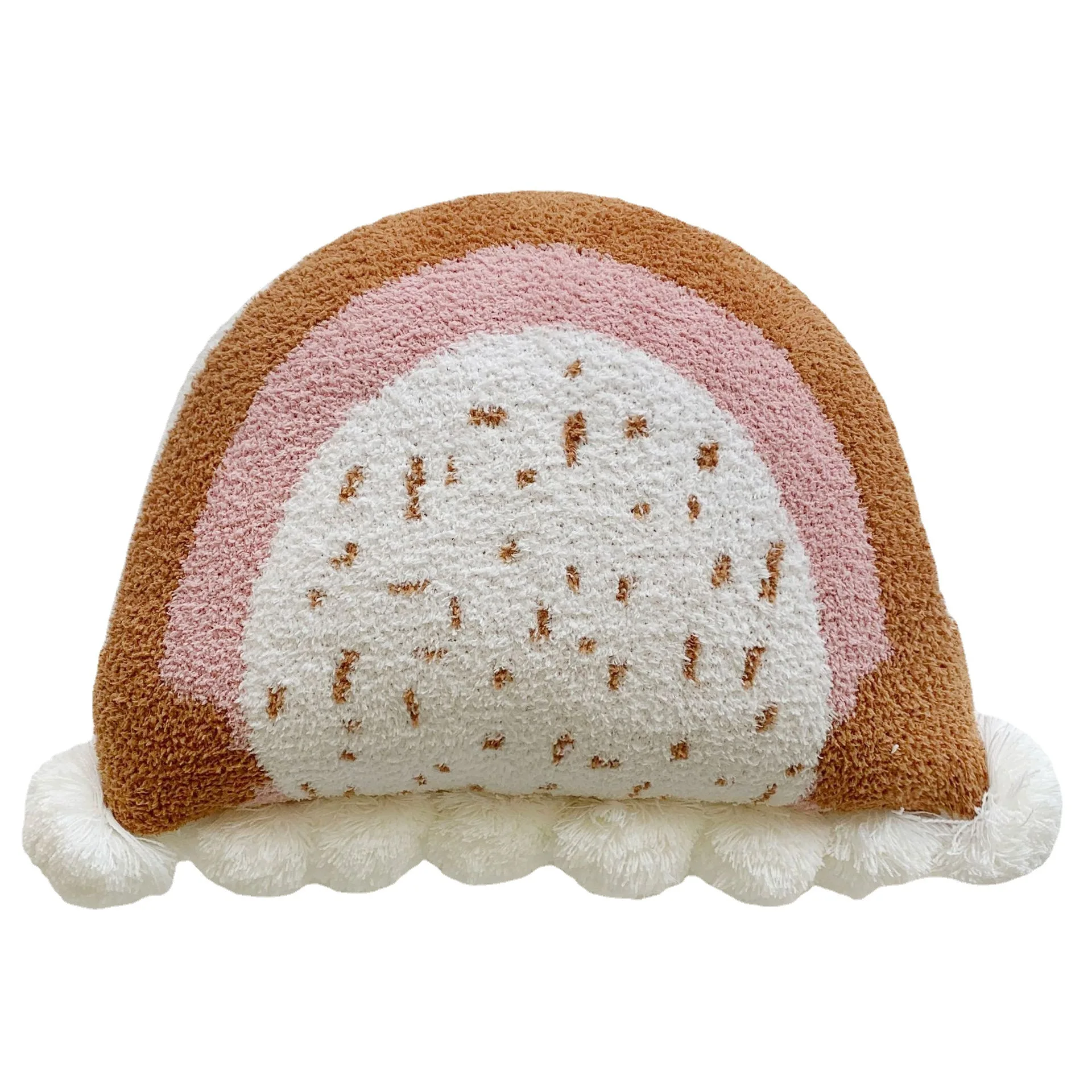 

Nordic INS Style Semi-circular Rainbow Sofa Cushion Waist Pillow Home Decoration Soft Furniture