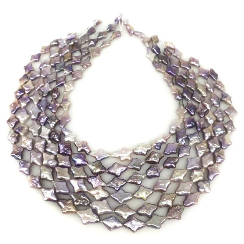 16 inches 9*14mm Natural Lavender Flat Baroque Star Pearls Loose Strand