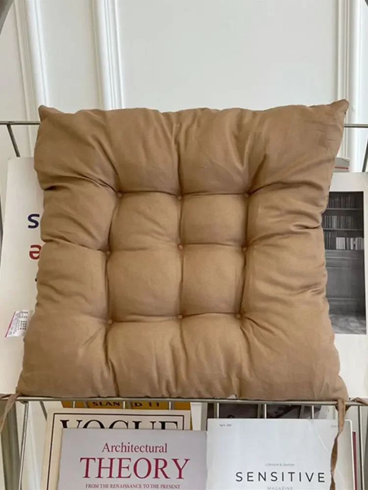 Square Linen Cushion Pearl Cotton Seat Pad Chair Mat Comfort Backrest Pillow Home Office Computer Chair Accessories