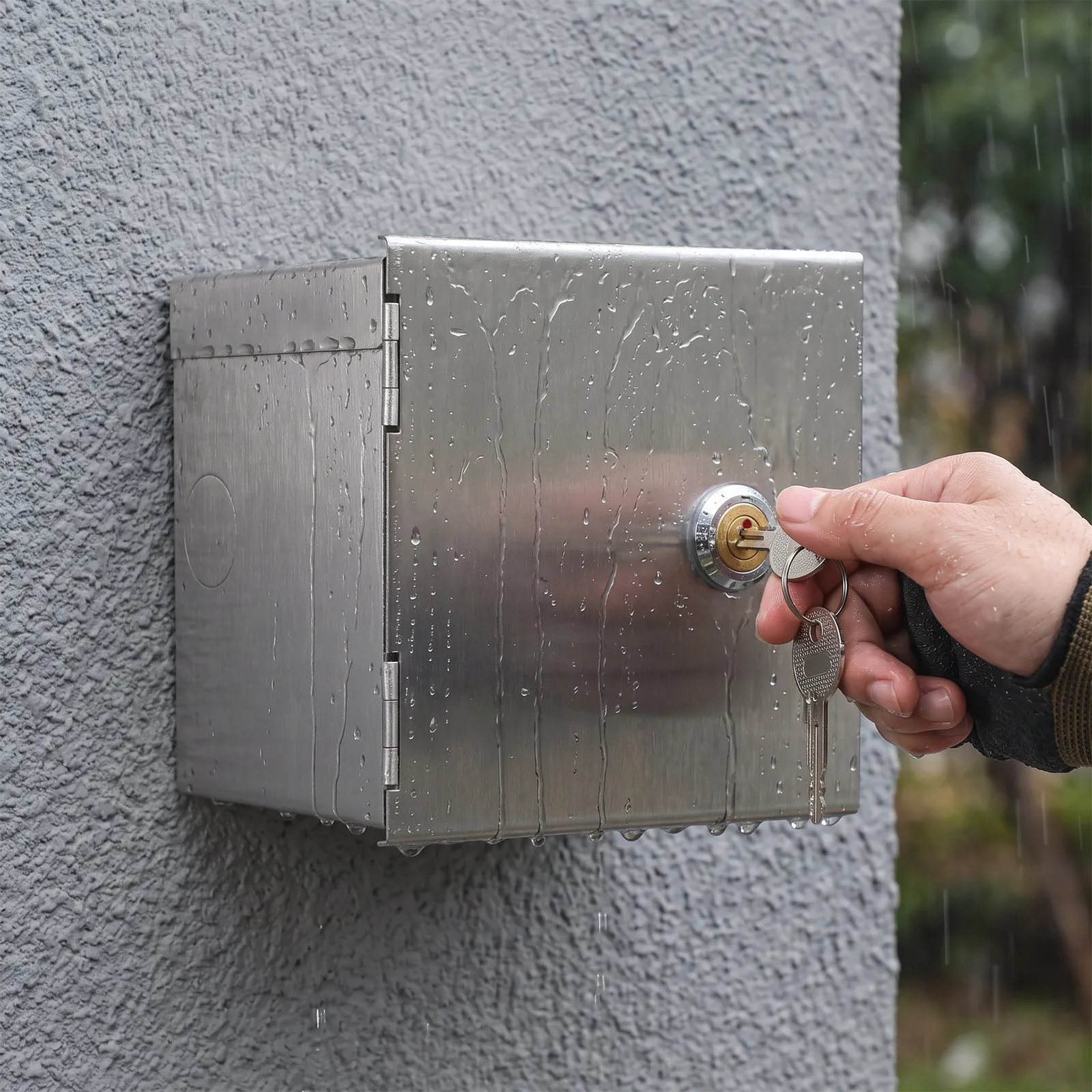 Waterproof Lockable Electrical Box Outlet Box Electric Car Charger Socket Protector Wall Mounted Stainless Steel Outdoor