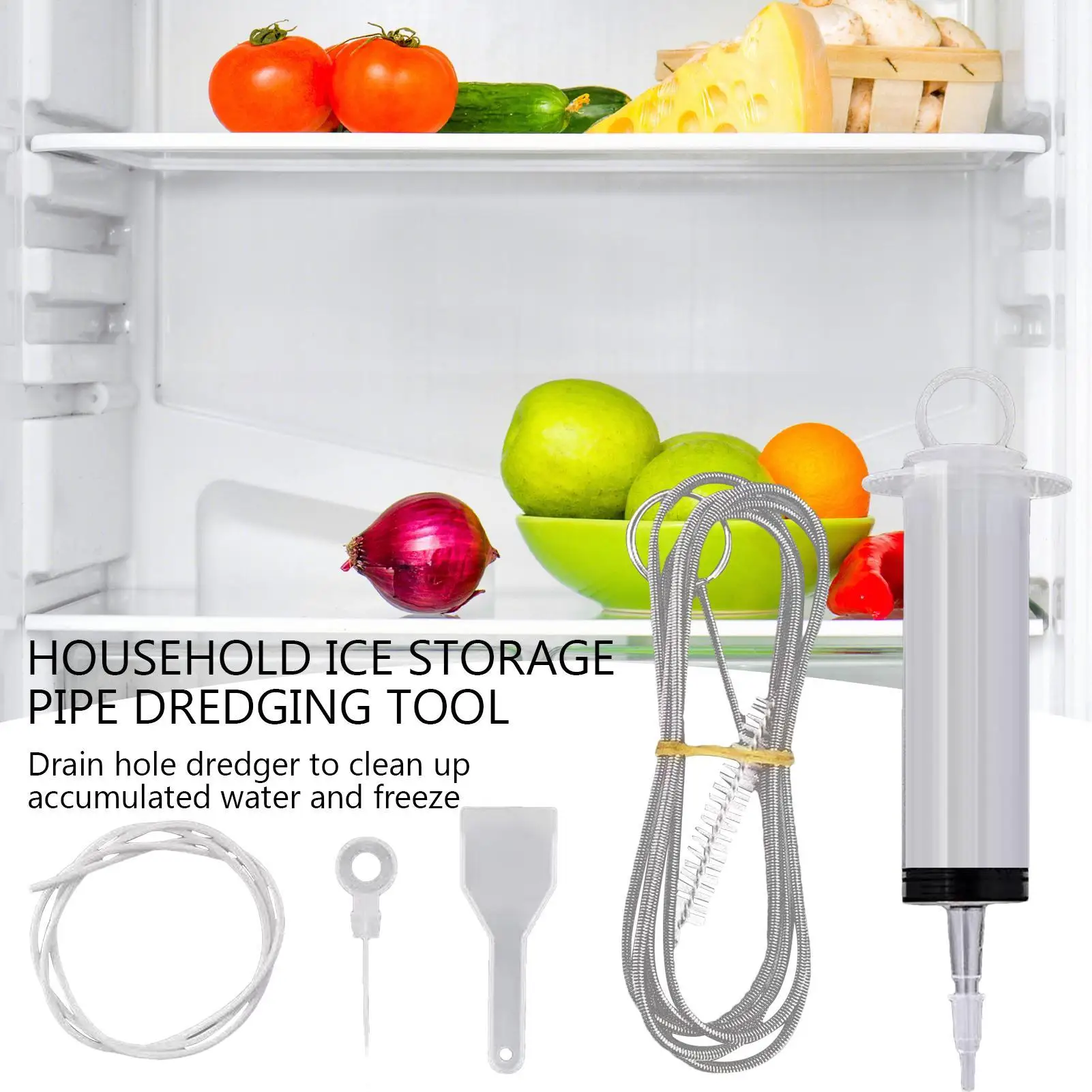 Fridge Drain Hole Clog Remover Household Cleaning Dredging Tools Drain Outlet Dredging Kit Household Supplies Accessories