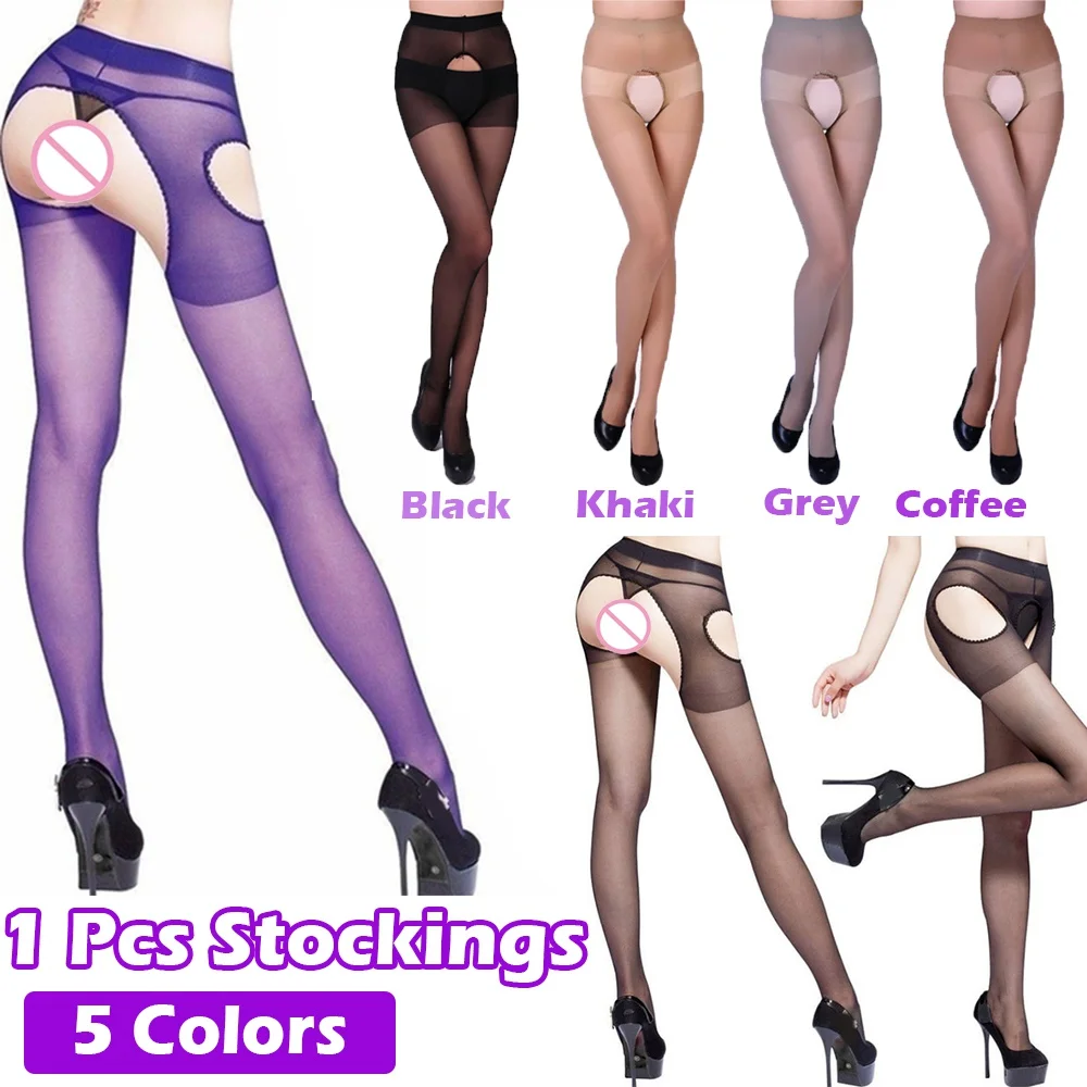 Sexy Open Crotch Tights Women Crotchless Tights Stretchy Sheer Pantyhose Black Collant Ouvert Femme Strumpfhose