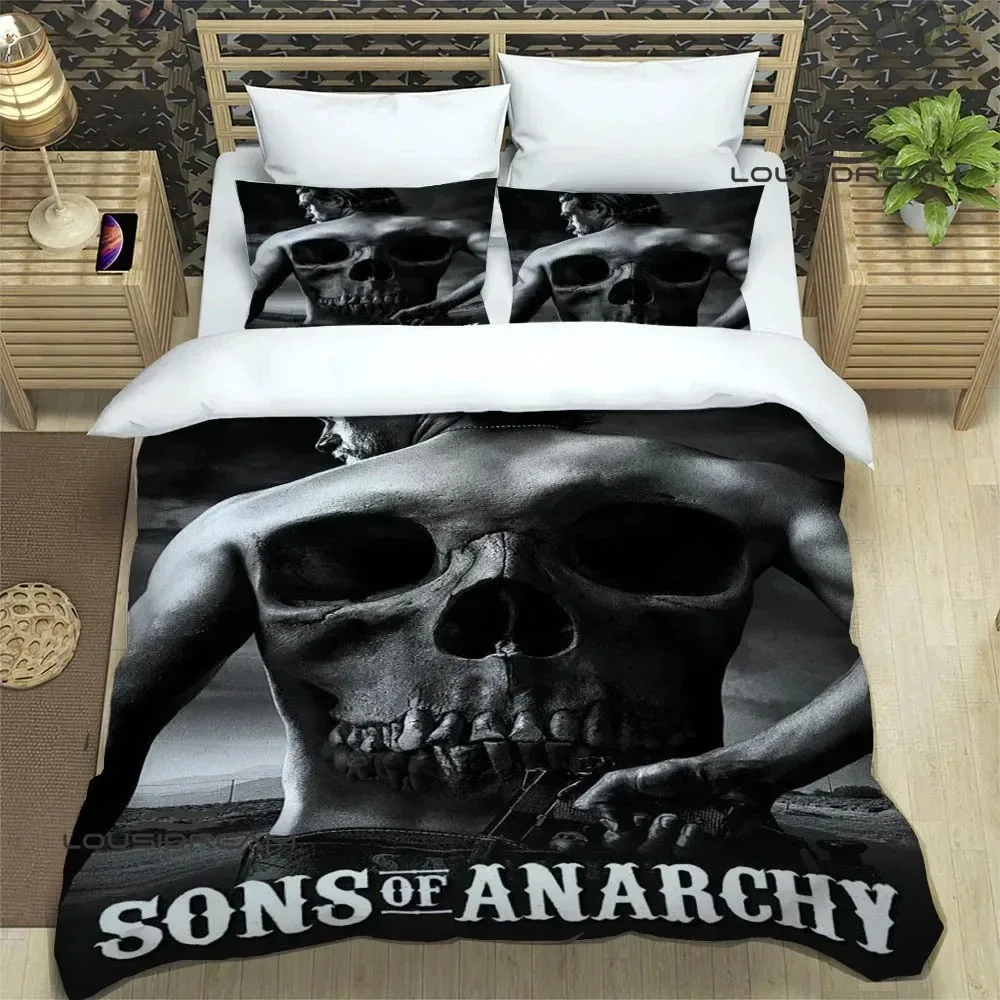 

Sons of Anarchy Retro printed Bedding Sets exquisite supplies set duvet cover bed comforter set bedding set luxury birthday gift