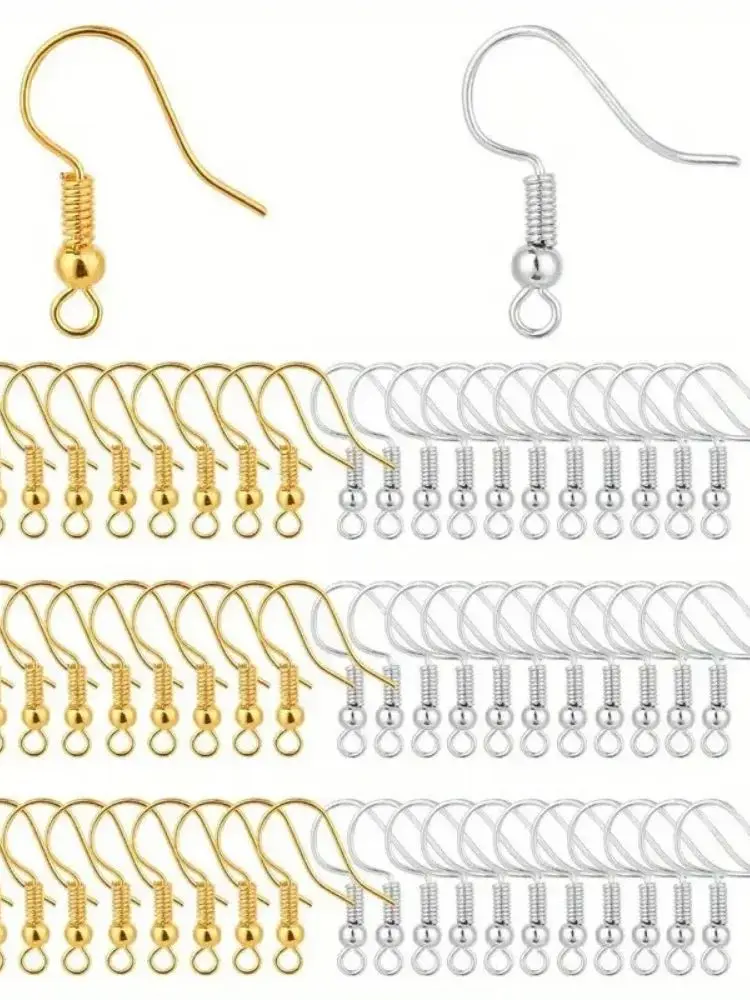 100/200/500 stuks DIY Oorbelonderdelen Oorbelgespen Haakjes RVS Hypoallergeen Oorbelmaak Accessoires Haak Oorwire - afbeelding 2