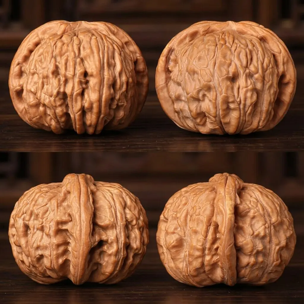 Natural Wild Small Size Short Stack White Lion Head Walnut Pair Collectible Wenwan Handheld Fidget Unique Gift For Hobby Collect