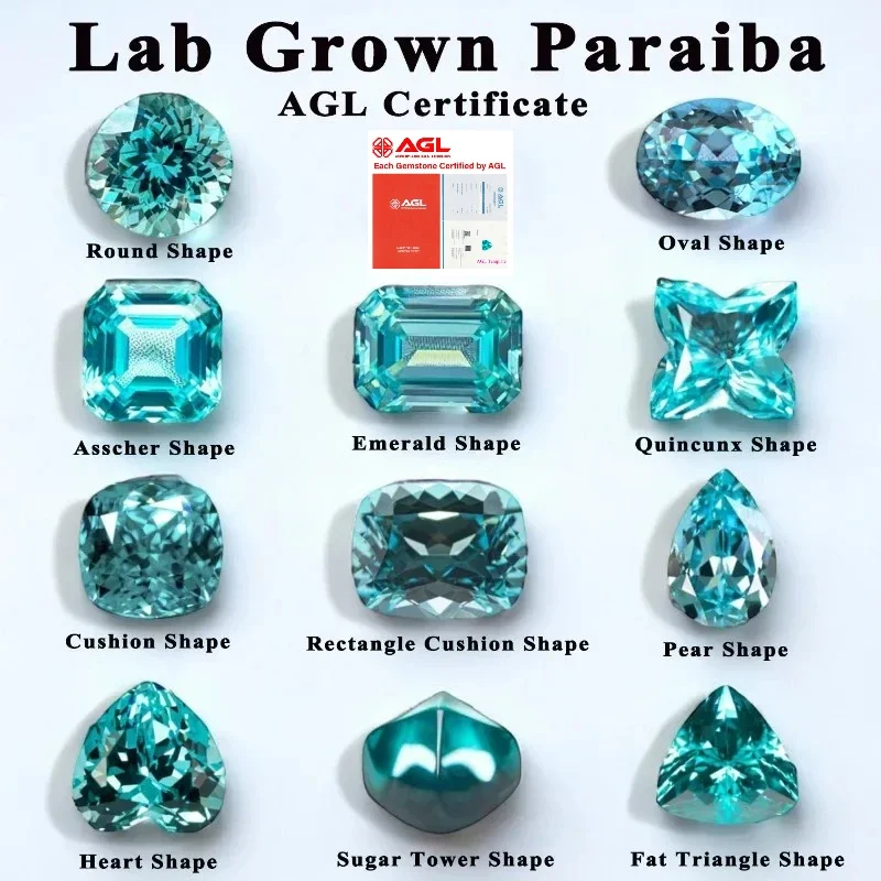 

New Lab Grown Paraiba Charm Gemstone for DIY Advanced Jewelry Making Inlay Ring Necklace Bracelet Selectable Certificate
