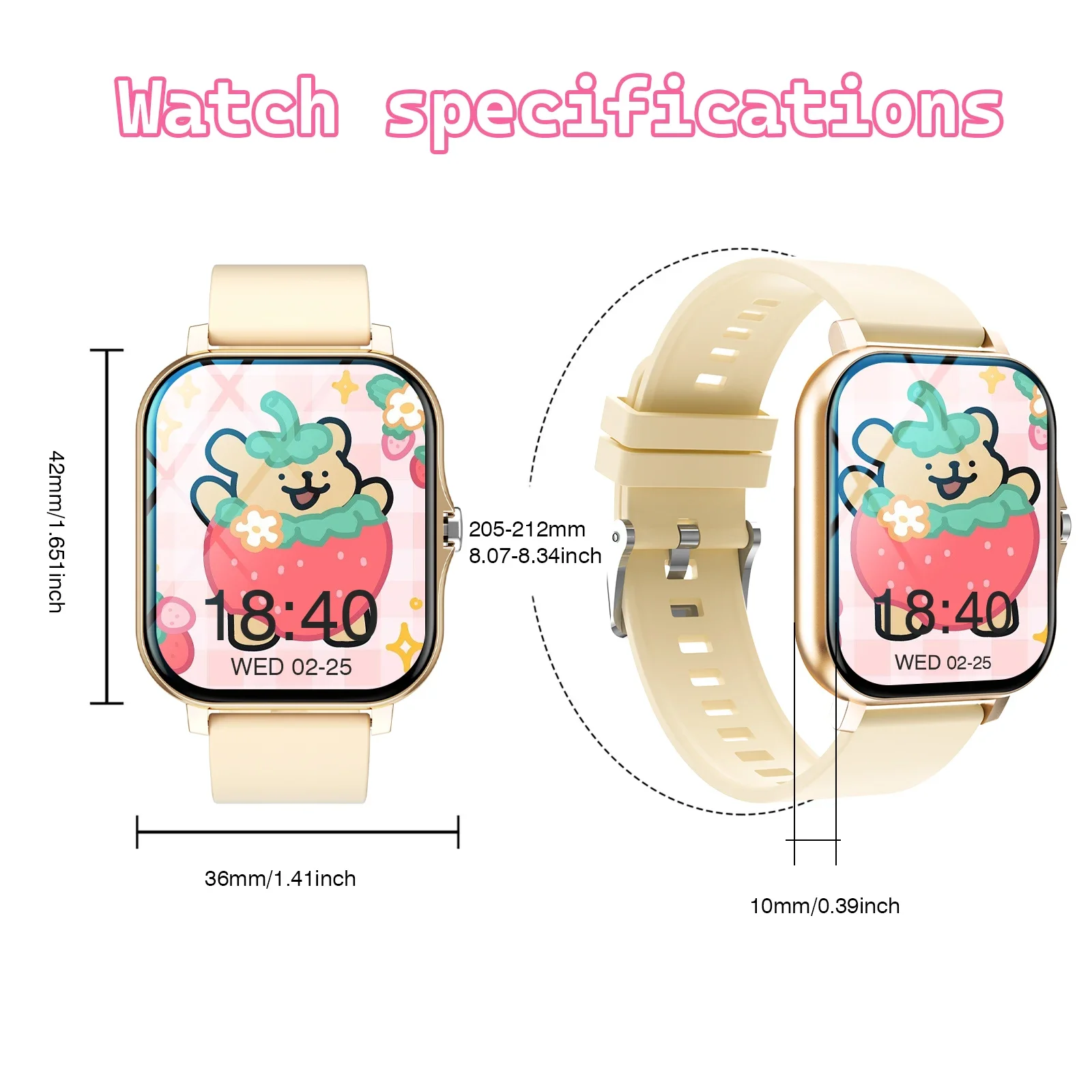 Inteligentny zegarek dla dzieci z bezprzewodowym połączeniem, trybami wielu sportów, zegarek sportowy dla iPhone'a/Androida