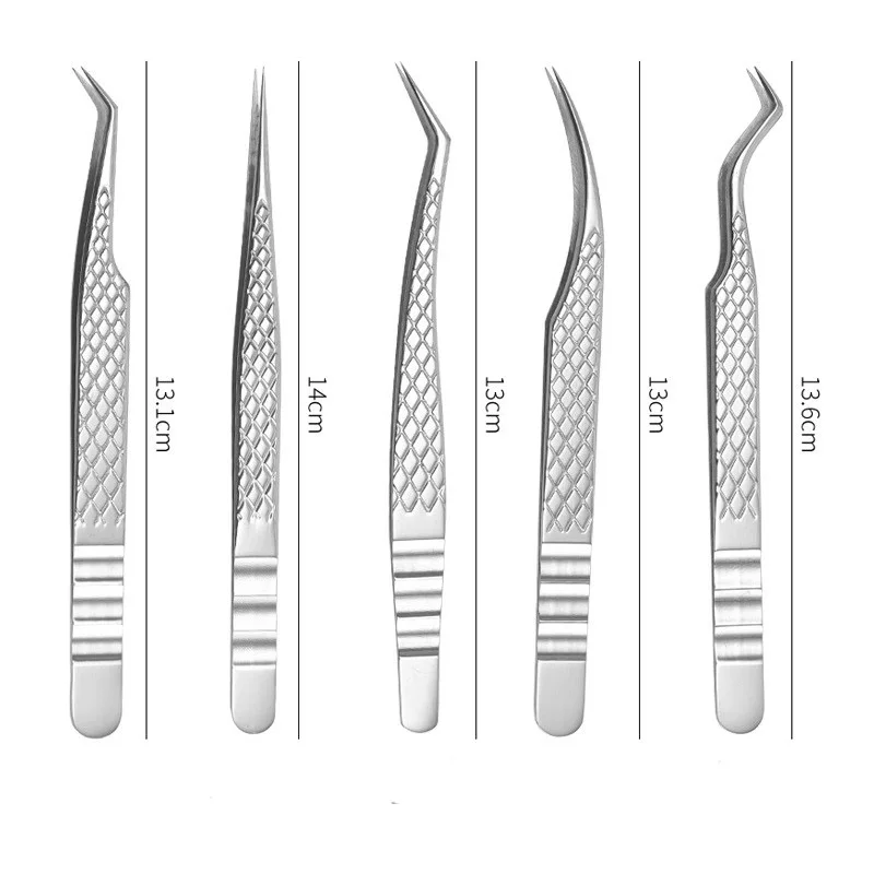 Pinzas de pestañas de rejilla, pinzas profesionales para cejas, pinzas para extensión de pestañas, pinzas de precisión