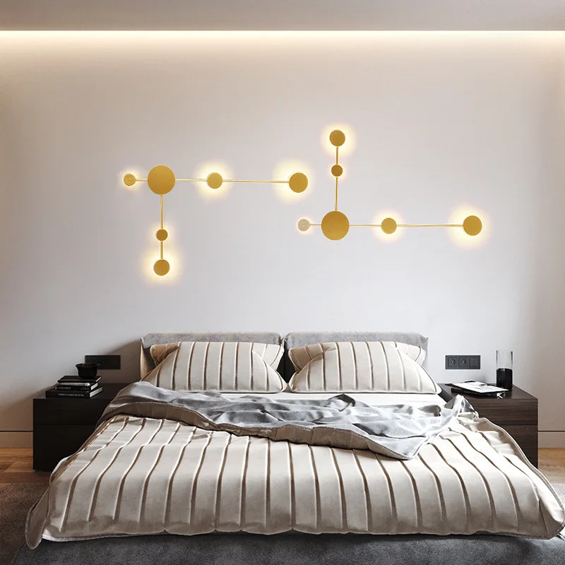 Nordic postmodern master bedroom LED wall lampbedroom bedside lampcreative  corridor background wall decorative light