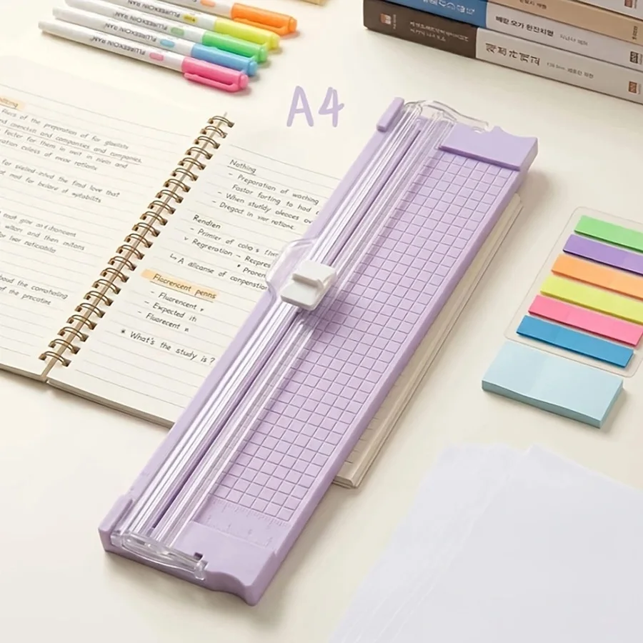 A4 Paper Cutter, Replaceable Blade, Durable Paper Cutter, Office Scrapbook Photo Cutting Tool, One-Way Cutting Device