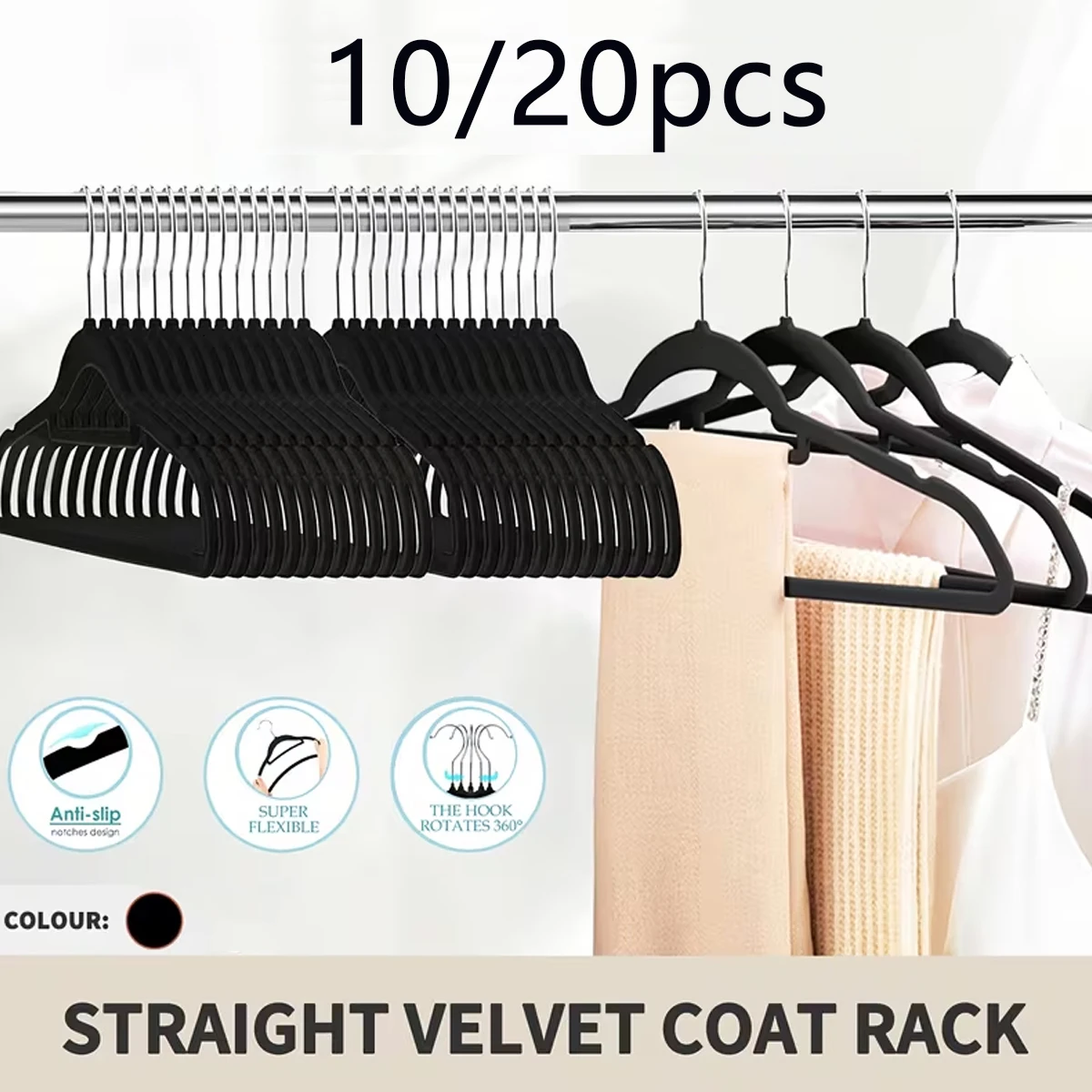 Velvet Hangers Sturdy Durable Space-Saving Non-Slip Notched Design for Coats Pants Suits Closet Dorm Organization And Storage