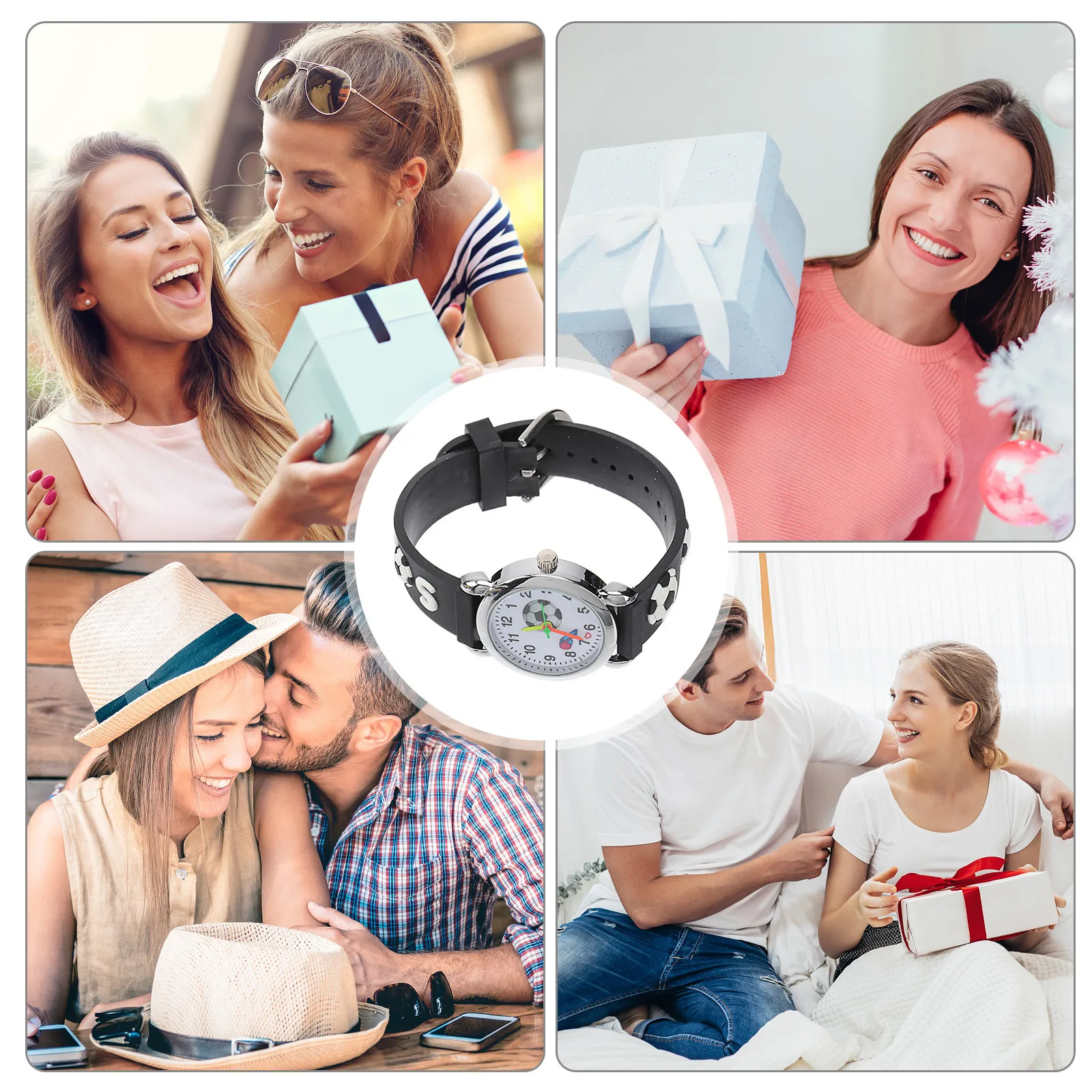 

Childs Soccer Cartoon Watch Kids Quartz Lovely Design Comfortable Strap Precise Movement Adorable Gift for Children