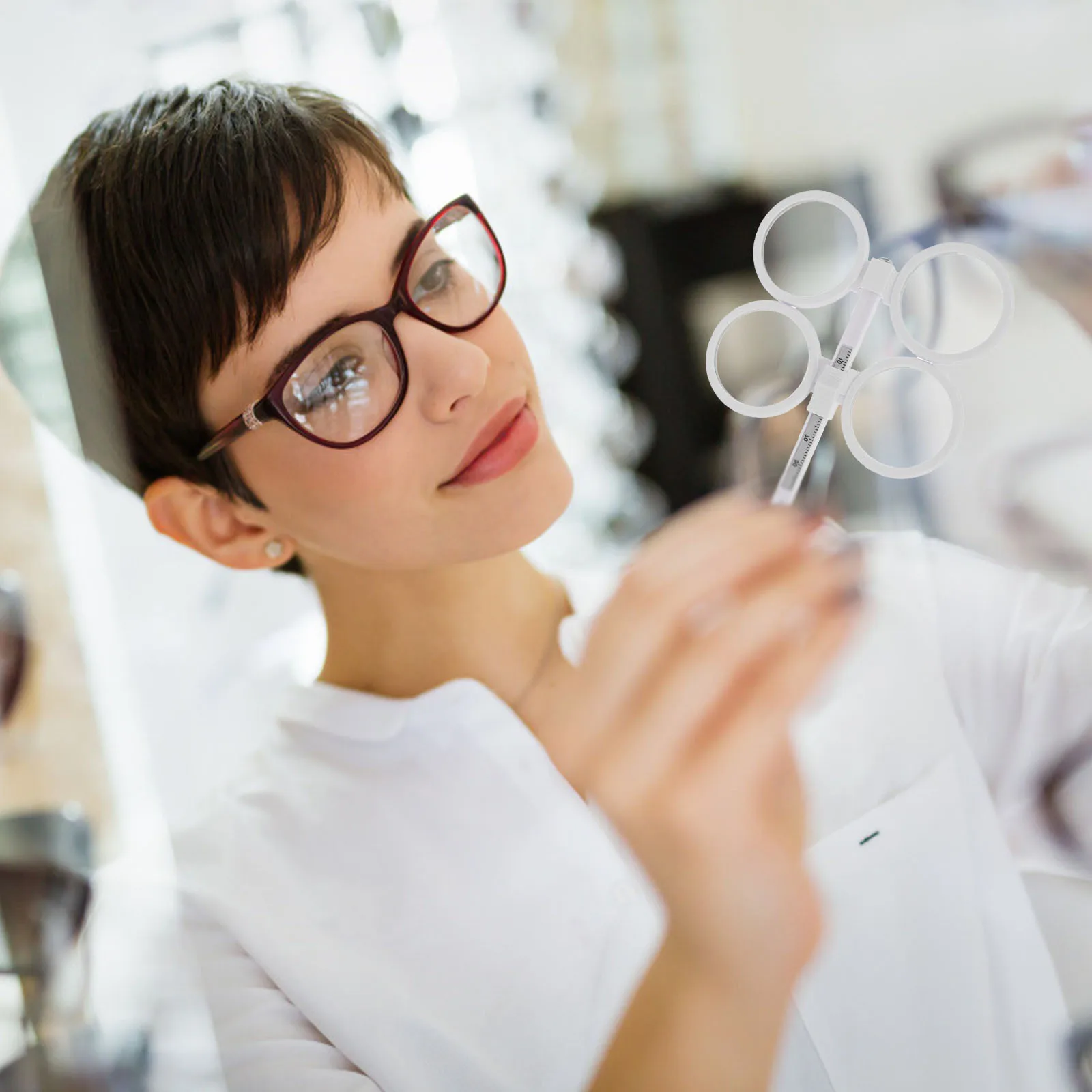 

Optical Flipper Amblyopia Trainer Practical Plastic 4-Lens Ophthalmic Lens Eye Care Tool Improve Reading Speed