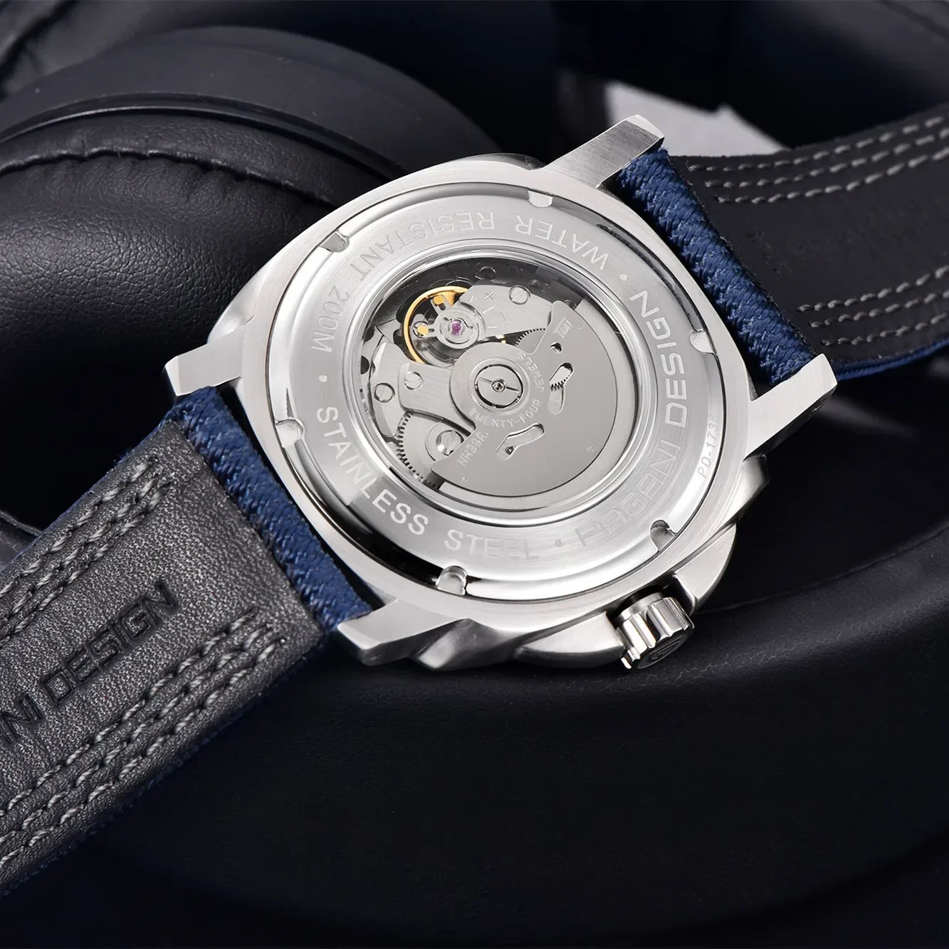 PAGANI DESIGN Men\'s Automatic Watch Japan TMI NH39 Tourbillon Skeleton Sapphire Crystal Mechanical Wrist Watch 200M Waterproof