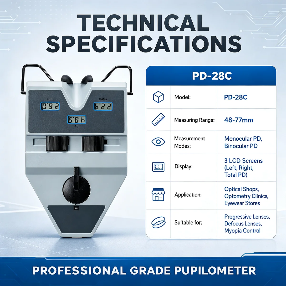 Hot Selling Optical Equipment Pupil Measure LY-9C Digital With Low Price Pupilometer Pd Puilp Distance Meter