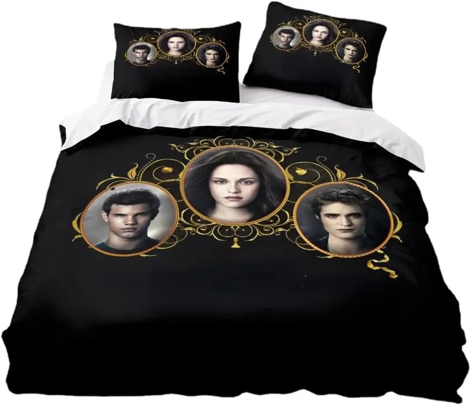 3D Printed The twilight Saga Bedding Sets,Vampire Duvet Cover Bed Set Quilt Cover Pillowcase for Teenagers Boy Adults king Queen