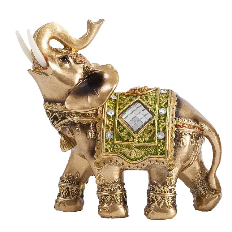 

Small Resin Elephant Statue Feng Shui Lucky Wealth Sculpture Desk Bookshelf Decorative Home Decor Resin Elelphant