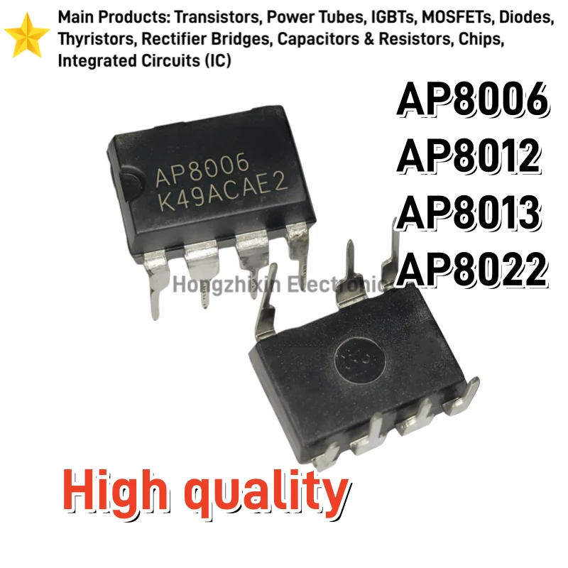 10PCS New AP8006 AP8012 AP8013 AP8022 DIP‑8 AC‑DC Offline Switch Power Supply IC PWM Controller Integrated Circuit