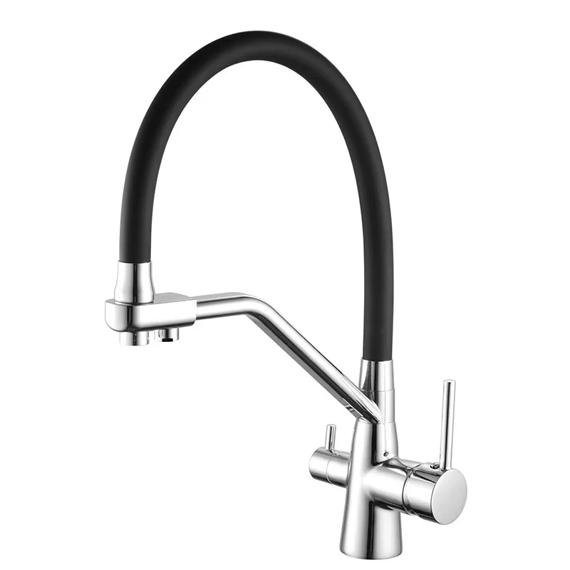 3‑in‑1 Kitchen Water Filter Faucet, 360° Rotation Hot Cold Purified Drinking Water Sink Mixer Tap