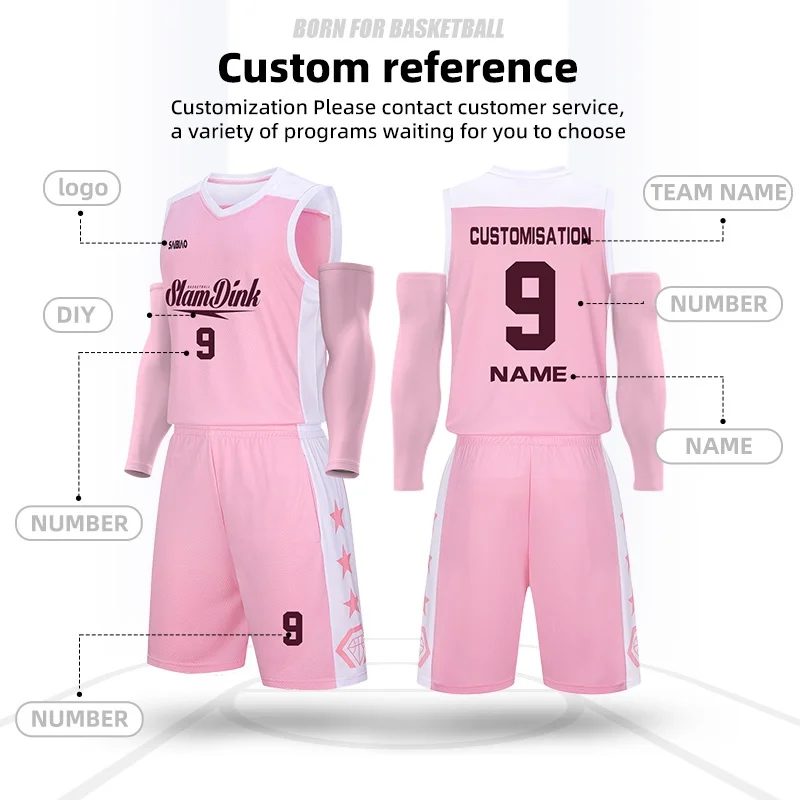 Adult Men and Women Basketball Jersey Customize Quick-drying Breathable Comfortable Training Uniform Shirt Sportswear Tracksuit