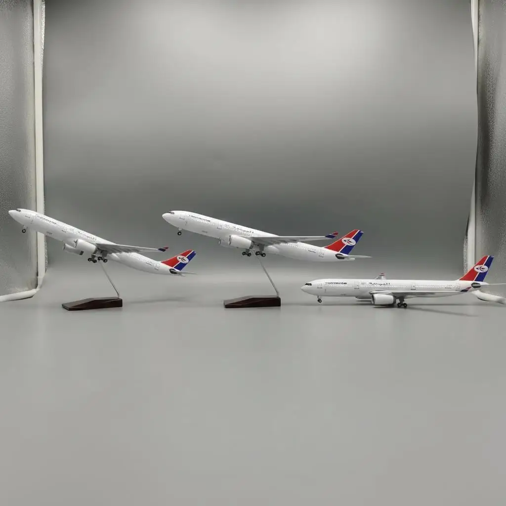 A330 Yemen International Airways 1:135 Scale Model Airplane 47CM Die-cast Resin Plane Lights Landing Gear Collection Display