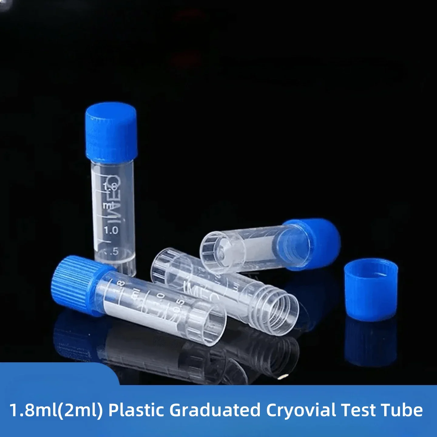 500 szt. Probówek laboratoryjnych do analiz, probówki wirówkowe z zakrętką, 1,8 ml, z podziałką, probówki PP do zamrażania. — zdjęcie produktu 4