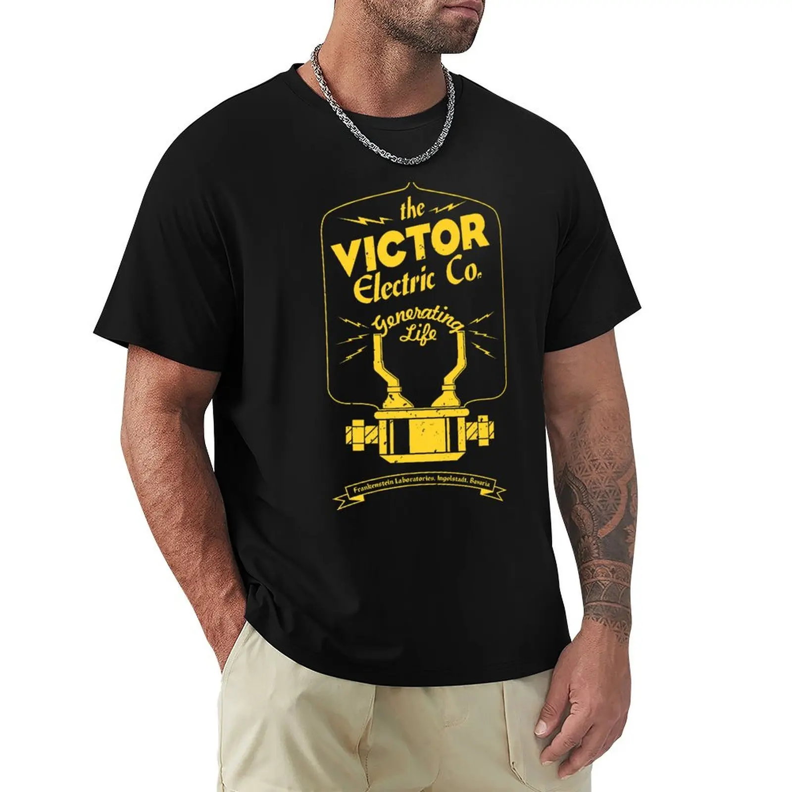Victor Electric Company (Frankenstein) T-Shirt Active Sports Short Sleeve Cotton Shirt