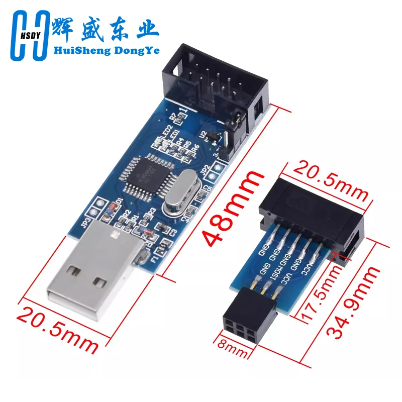 Aluminum Shell USBASP USBISP AVR Programmer USB ISP USB ASP ATMEGA8 ATMEGA128 Support Win7 64  (Random Color)