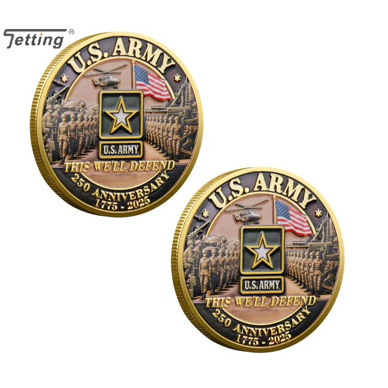 Gold Plated U.S. Souvenir Coin 1775-2025 250th Anniversary This Well Defend Collectible Coin