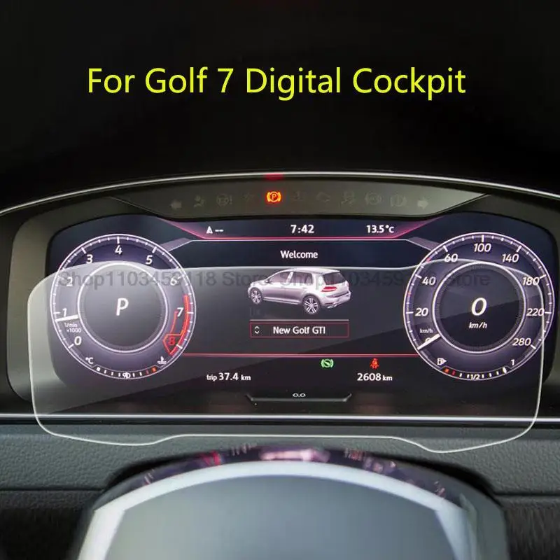 Tempered Glass Screen protector For Golf 7 Digital Cockpit 2018  12.3 Inch  Car Instrument  car interior anti-scratch  fittings