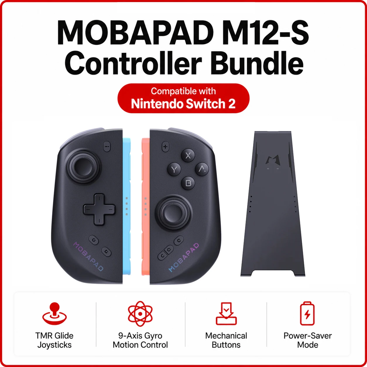 MOBAPAD M12 S/HD Gaming-Controller für Nintendo Switch 2 mit TMR-Sticks, Mechanischen Tasten Joypad für Switch2 Konsole