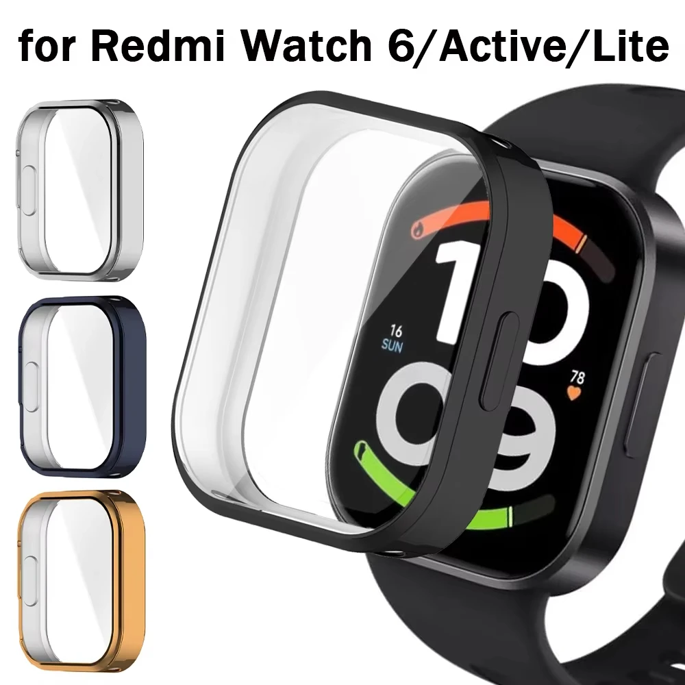 PC Case+Glass for Redmi Watch 6 Screen Protector Anti-scratch Bumper Protective Cover for Redmi Watch 6 Active/Lite  Accessories