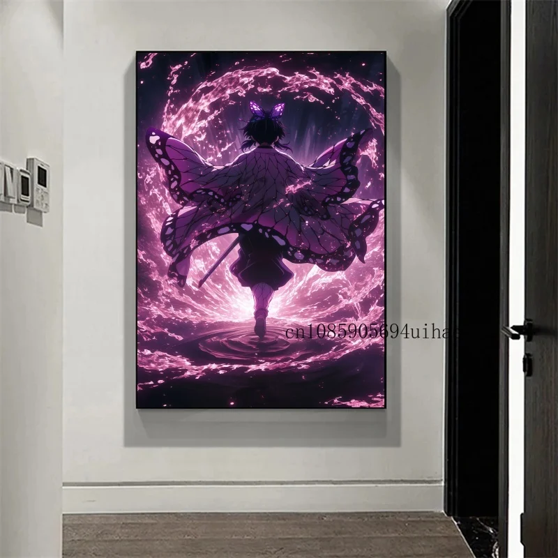 Anime demon slayer kamado tanjirou nezuko personagem cartazes arte da parede imagem moderna casa decoração do quarto das crianças pintura em tela