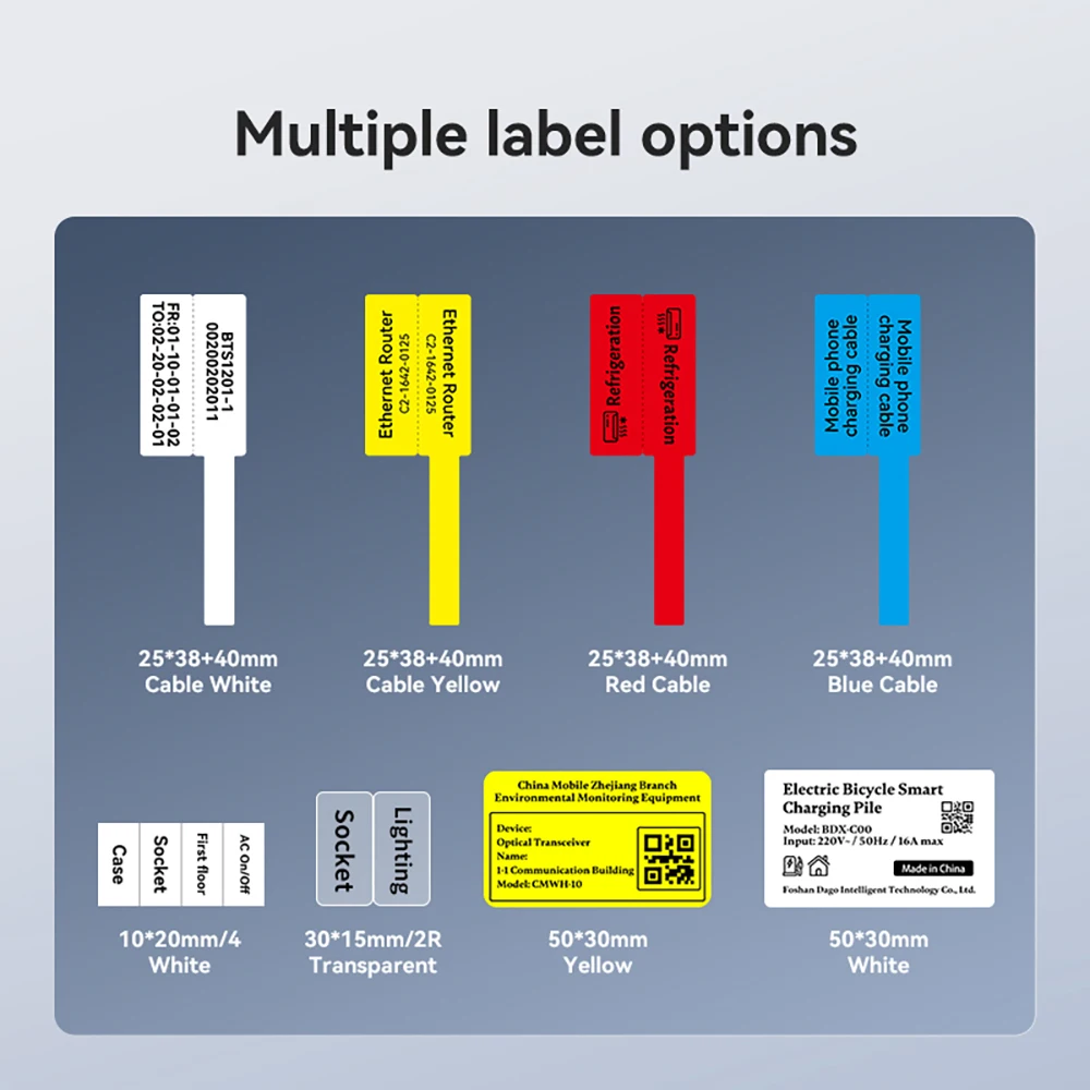 1 Roll Niimbot Cable Label for B1 B21 B3S B31 B4 Color Self-adhesive Sticker for for Network Communications Security Switch