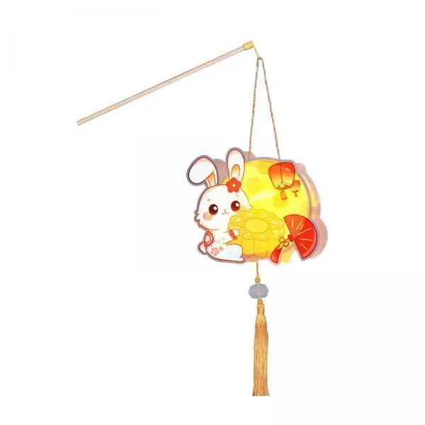 

DIY Rabbit Shaped Lantern Making Material Set Portable PVC Lamp for Chinese New Year Home Decoration