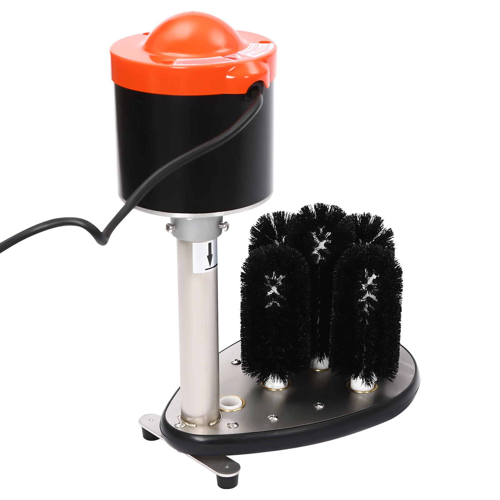 Electric Cup Washer Commercial, Electric Glass Washing Machine With 5 Replacement Brushes, 304 Stainless Steel, US Plug