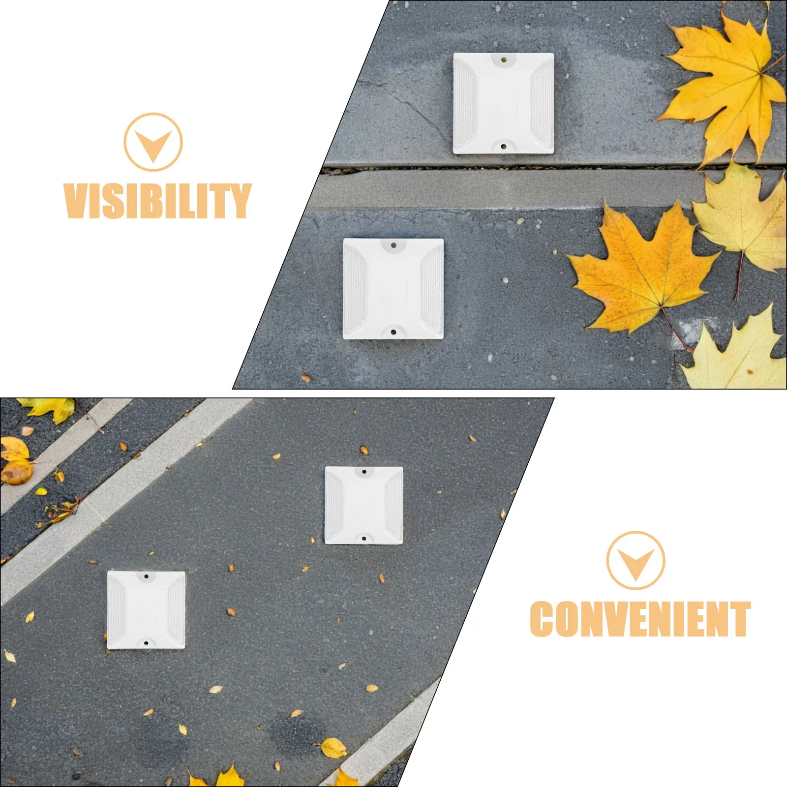 10 قطعة علامات الأسفلت العاكسة درب مدخل عاكسات عالية الانعكاس الطريق ترصيع عاكس الطريق ترصيع ABS