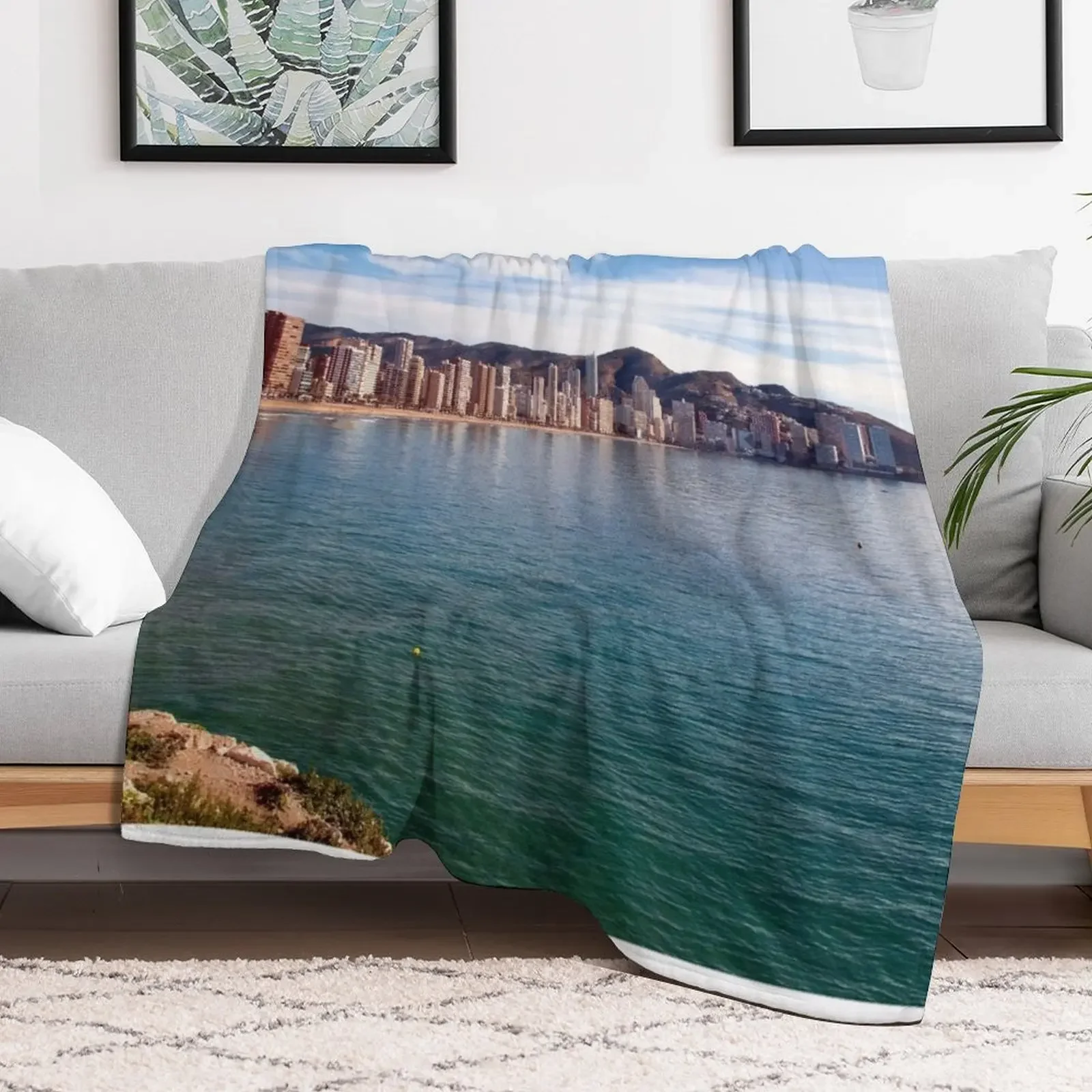 New Benidorm Levante Beach Mediterranean Coast Spain Throw Blanket Moving Flannels Kid'S For Sofa Thin Blankets