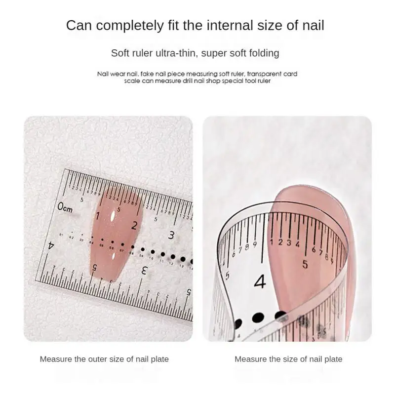 Outil de Mesure pour Manucure, Accessoire avec Règle pour Ongles, Article de miles, 1 à 5 Pièces