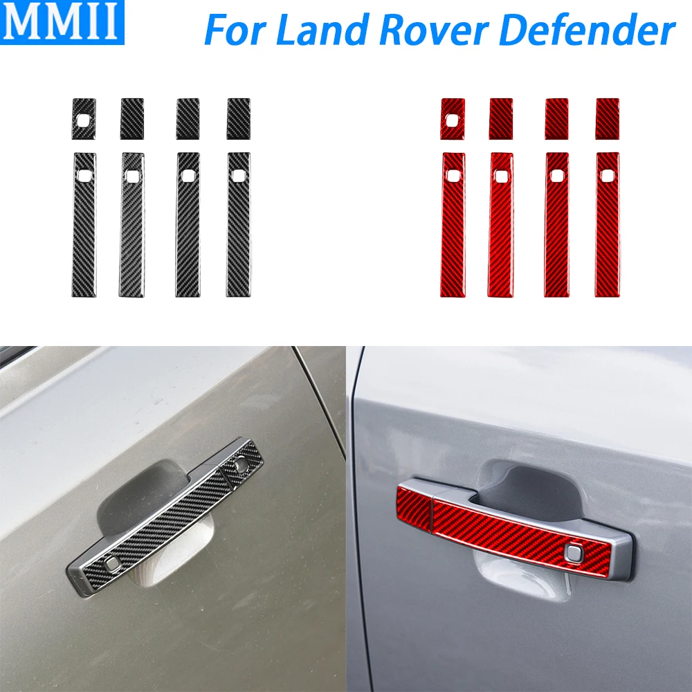 

For Land Rover Defender 2020-2023 Carbon Fiber Exterior Door Handle Panel Decorative Strips Car Interior Accessories Sticker