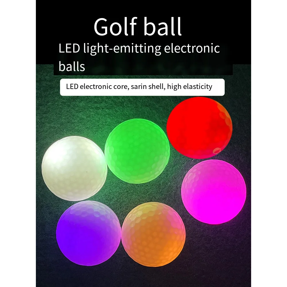 Trwałe, świecące piłki golfowe LED, 3-warstwowe, do ćwiczeń, brokatowe, długotrwałe, jasne piłki golfowe, świecące w ciemności do ćwiczeń nocnych 골프
