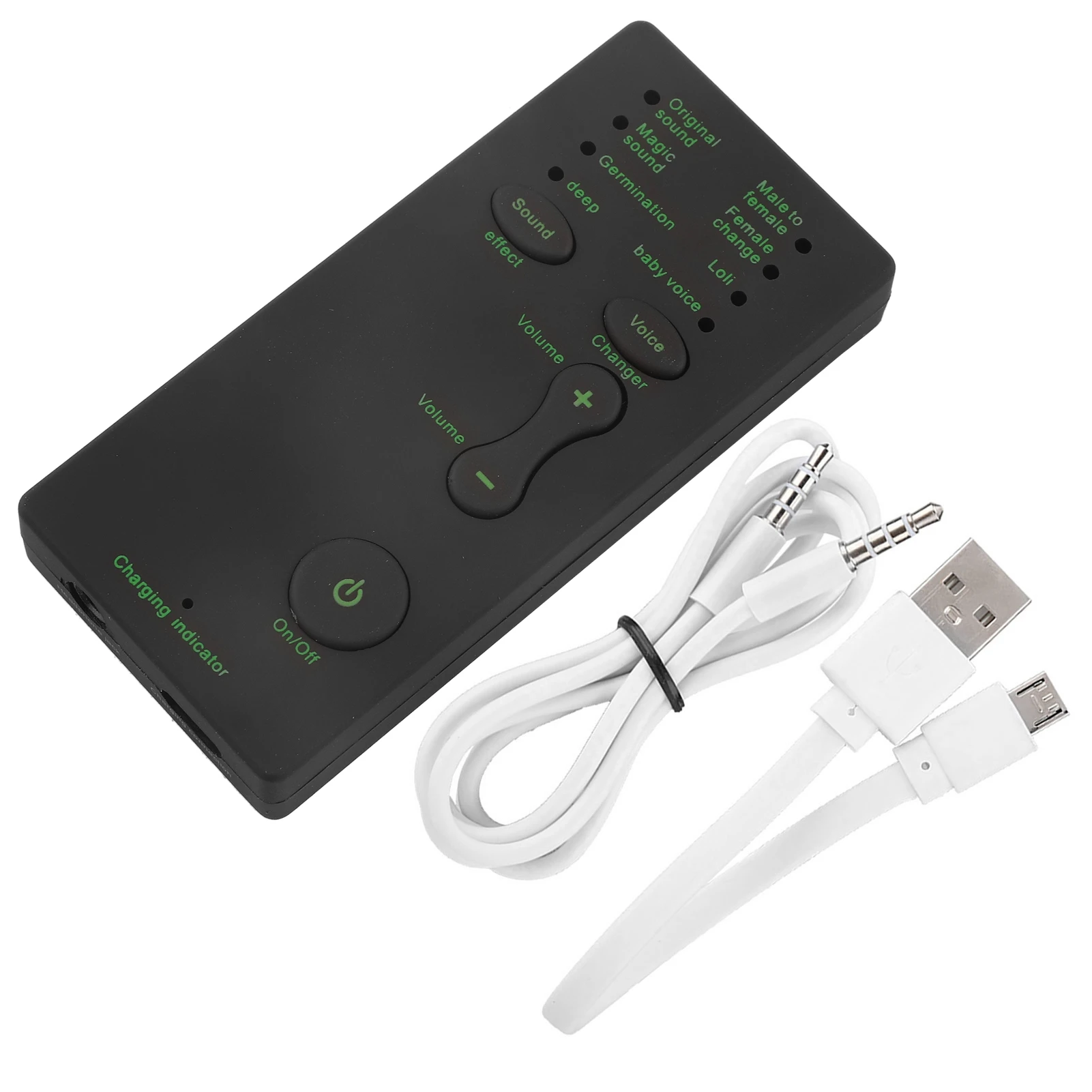 

Portable Mini Voice Changer Live Broadcast Sound Card For Mobile Phone PC (English Version)