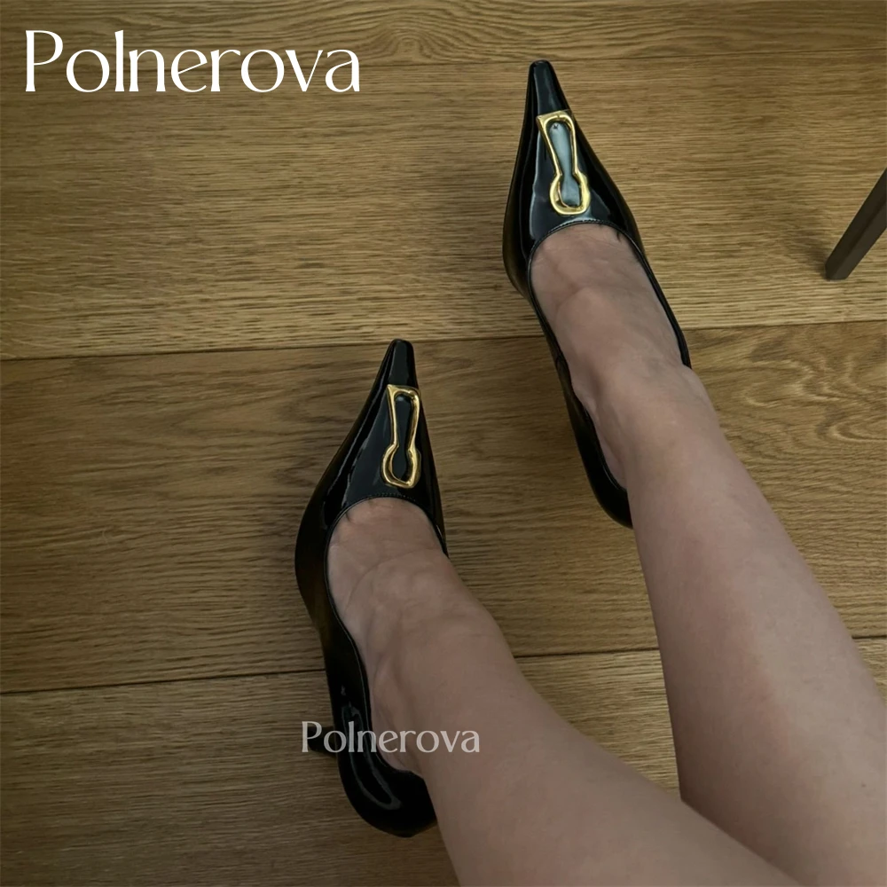 Novelty Pumps Golden Metallic Keyhole Stilettos Fashion Designer Pointed Toe High Heels for Women Black Suede Sexy Banquet Heels