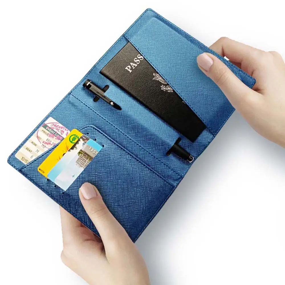 Fashion Men Women Travel Passport Holder PU Leather Cover Passport ID Credit Card Holder Passport Cover Holder