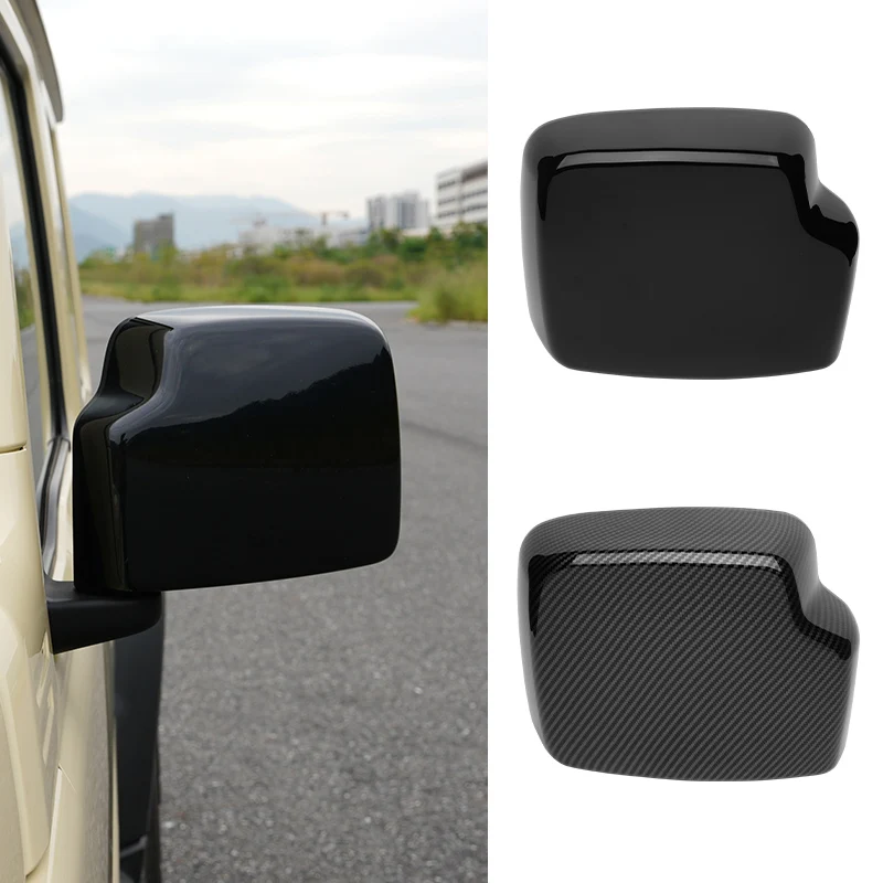 

Auto Exterior Rearview Mirror Cover Housing Cap Carbon Black Door Side Mirror Shell Trim Frame for Suzuki Jimny JB64 JB74 JC74