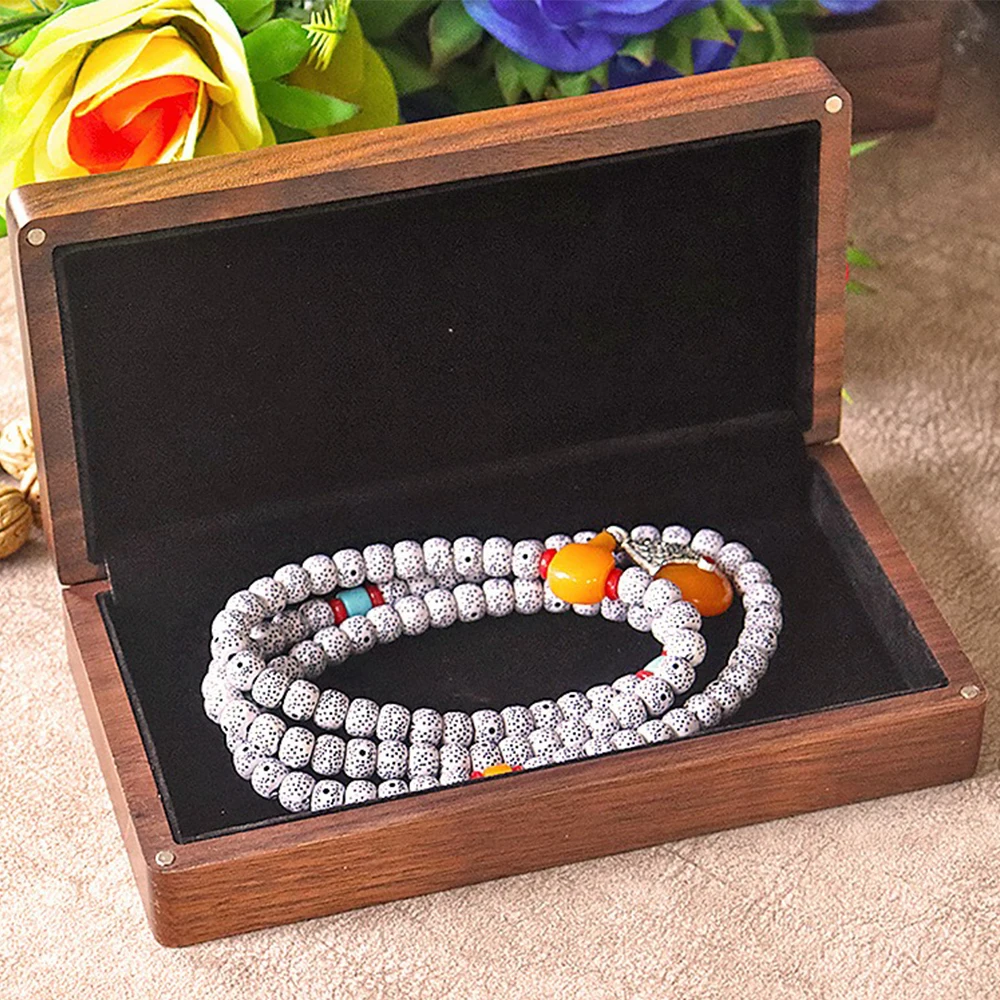 Widen Retro Jewelry Bracelet Storage Box Go Out Portable Accessories Collection Box Lady Necklace Pendant Dustproof Wooden Box