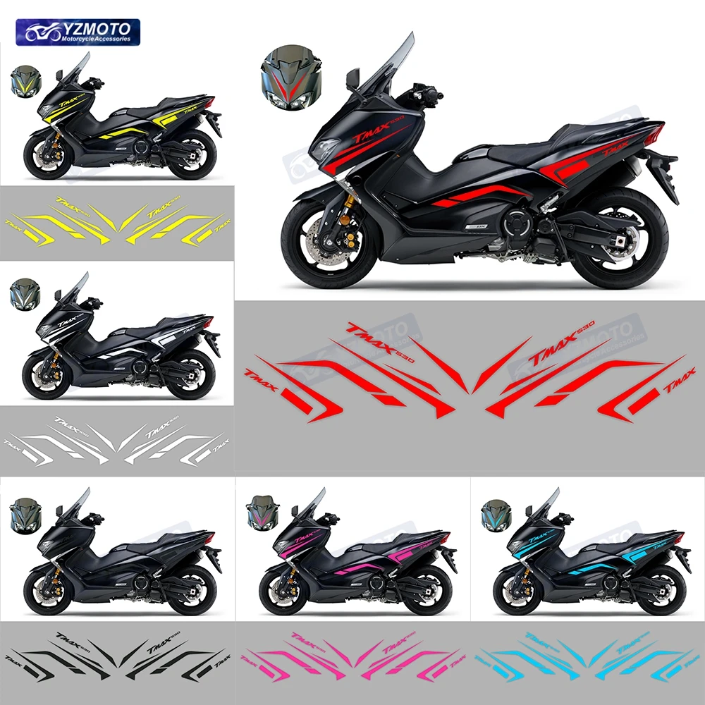 

For Yamaha TMAX530 2017 2018 2019 TMAX Motorcycle Accessories Full Car Racing Fairing Sticker Waterproof Body Decal Stickers Kit
