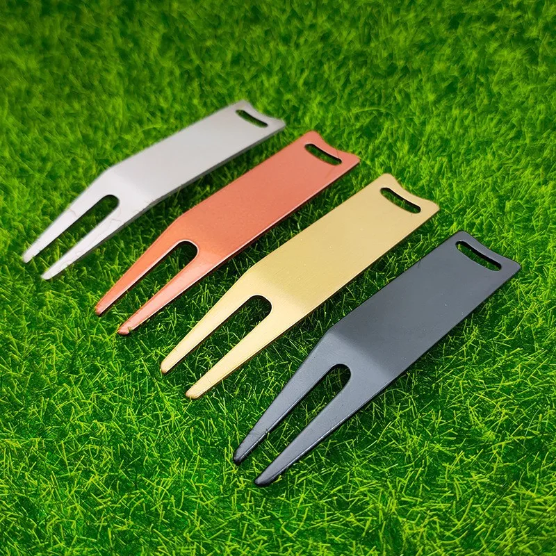 2pcs Iron Golf Divot Tool Both Sides Paint Coated Multi Color Fulcrum Golf Green Repair Tool Golf Sports Accessories