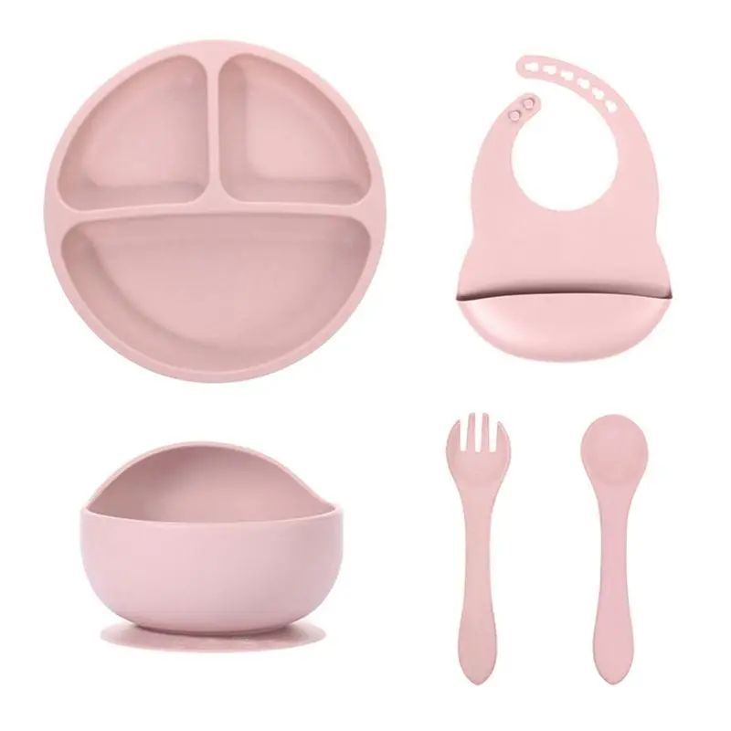 

Highly Recommended Baby Feeding Set, With Strong Suction, Silicone Tableware, Used To Hold Solid Food.