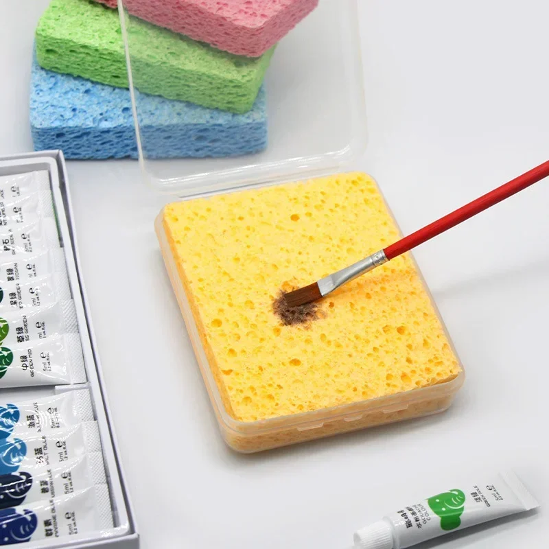 Natural Wood Pulp Cotton Magic Water Absorption Students Watercolor Painting Sponge Cleaning Pen Washing Tool Art Supplies